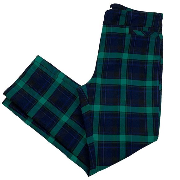 Kim Rogers Rayon Tummy Control Plaid/Academia Pull-On Pants Women's Size 14S - Picture 1 of 6